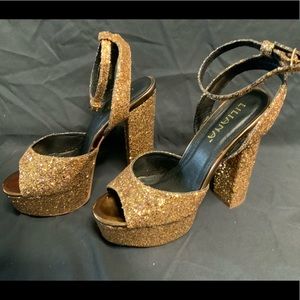 Liliana glittery gold heels